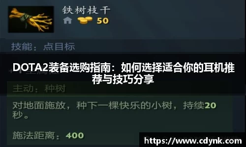 DOTA2装备选购指南：如何选择适合你的耳机推荐与技巧分享