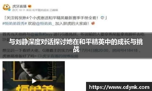 与刘静深度对话探讨她在和平精英中的成长与挑战