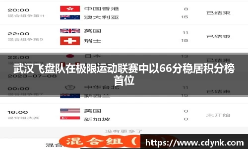 武汉飞盘队在极限运动联赛中以66分稳居积分榜首位